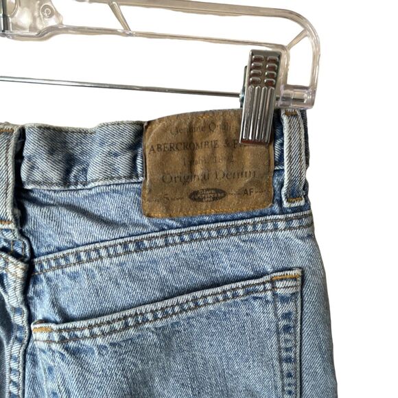 Abercrombie & Fitch Denim Super Skinny Jeans Sz 28x32 90s Light Wash Raw Hem - Picture 7 of 14